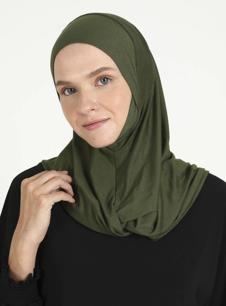 Hijab - Instant Square Jersey - Olive Green - 2