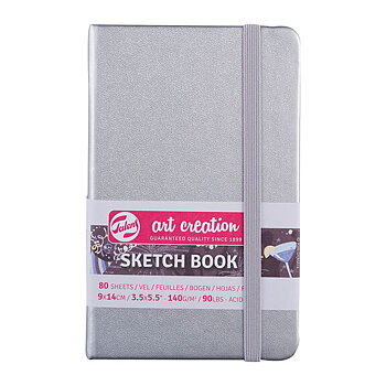 Sketchbook Shiny Silver 9 x 14 cm / Skissblock blank silver 9 x 14 cm