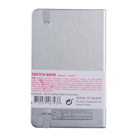 Sketchbook Shiny Silver 9 x 14 cm / Skissblock blank silver 9 x 14 cm - 4