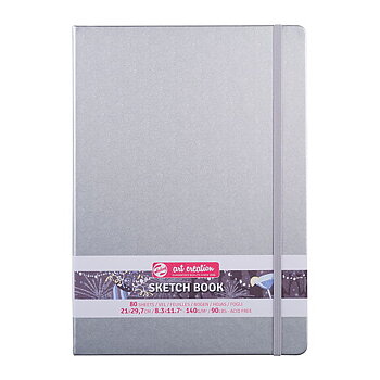 Sketchbook Shiny Silver 21 x 30 cm / Skissblock blank silver 21 x 30 cm