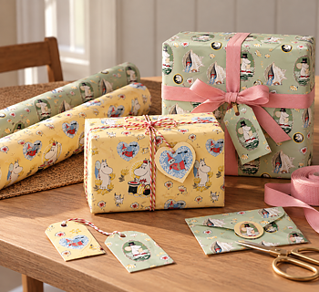 Mumin Presentpapper med klassiska motiv – Mumin inslagningspapper DIY