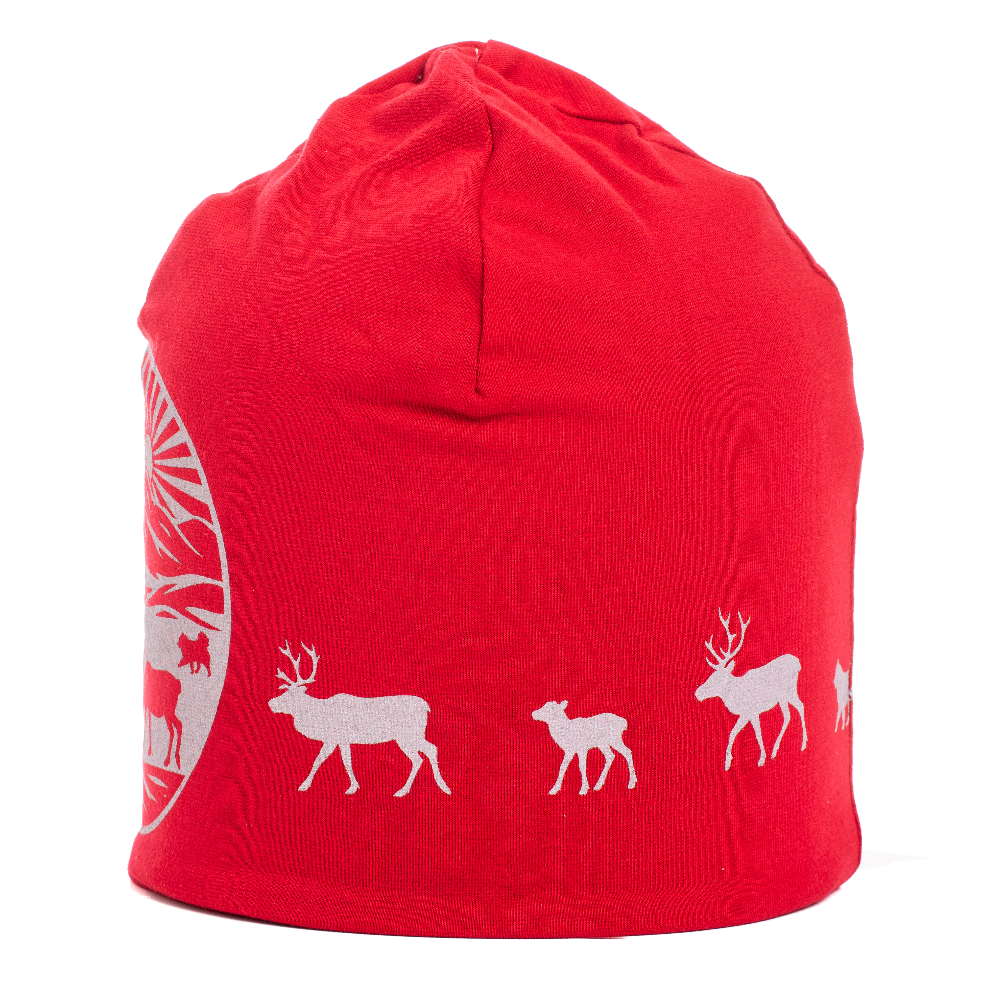 Reflective beanie winter Into the Fjäll red - 2