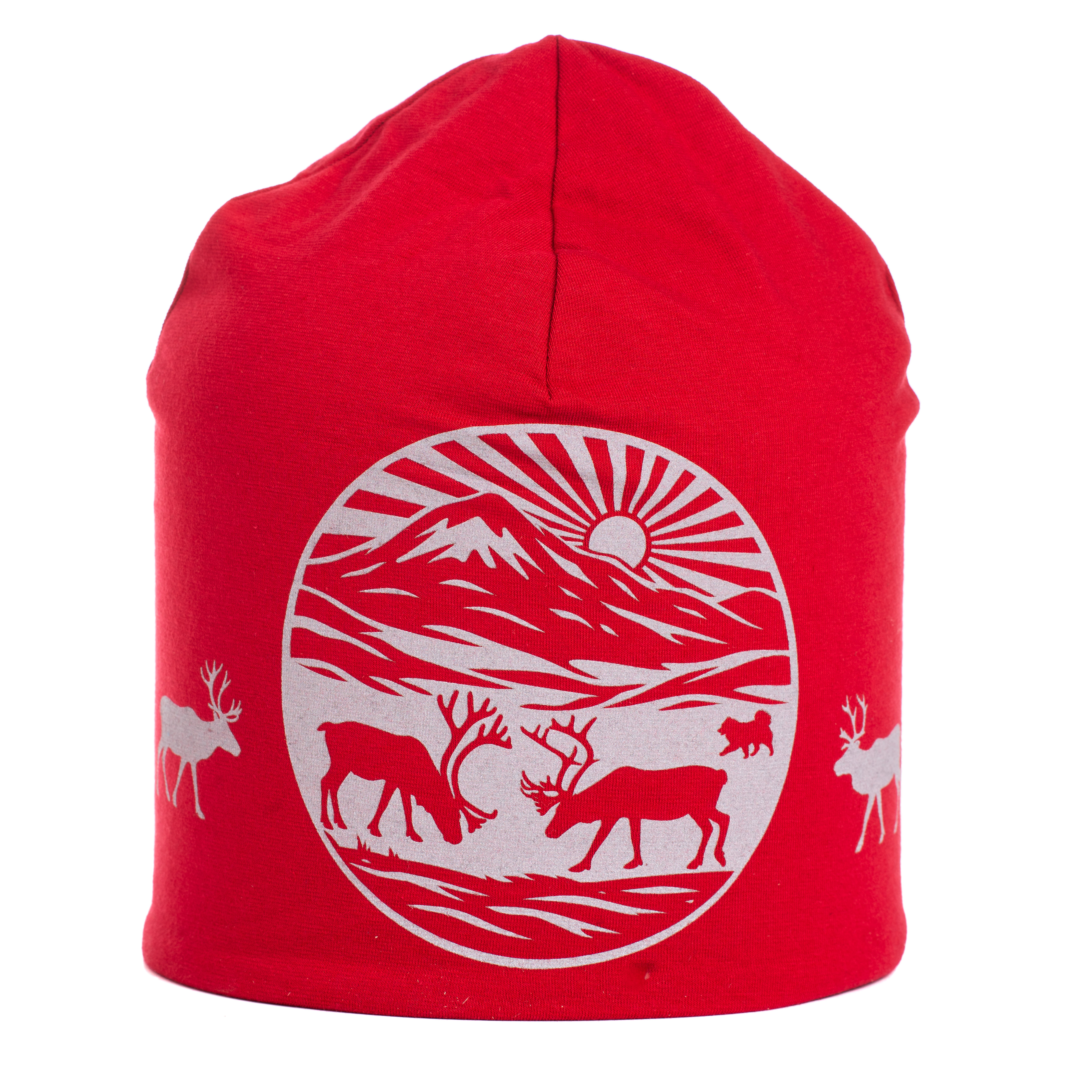 Reflective beanie winter Into the Fjäll red
