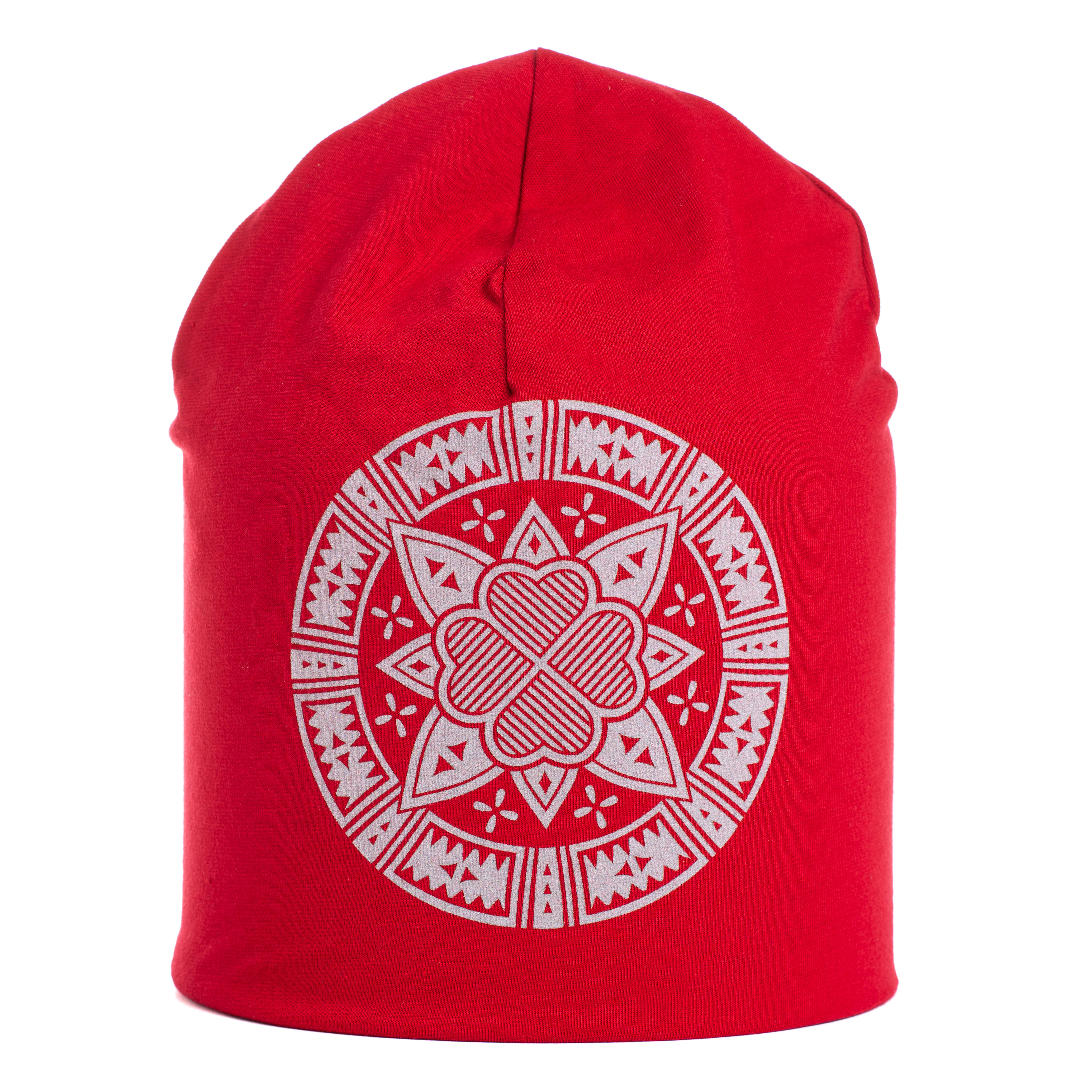 Reflective beanie Wild Rose red