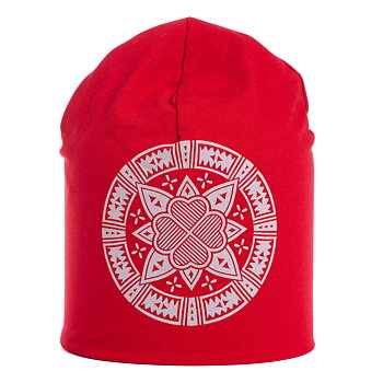 Reflective beanie Wild Rose red