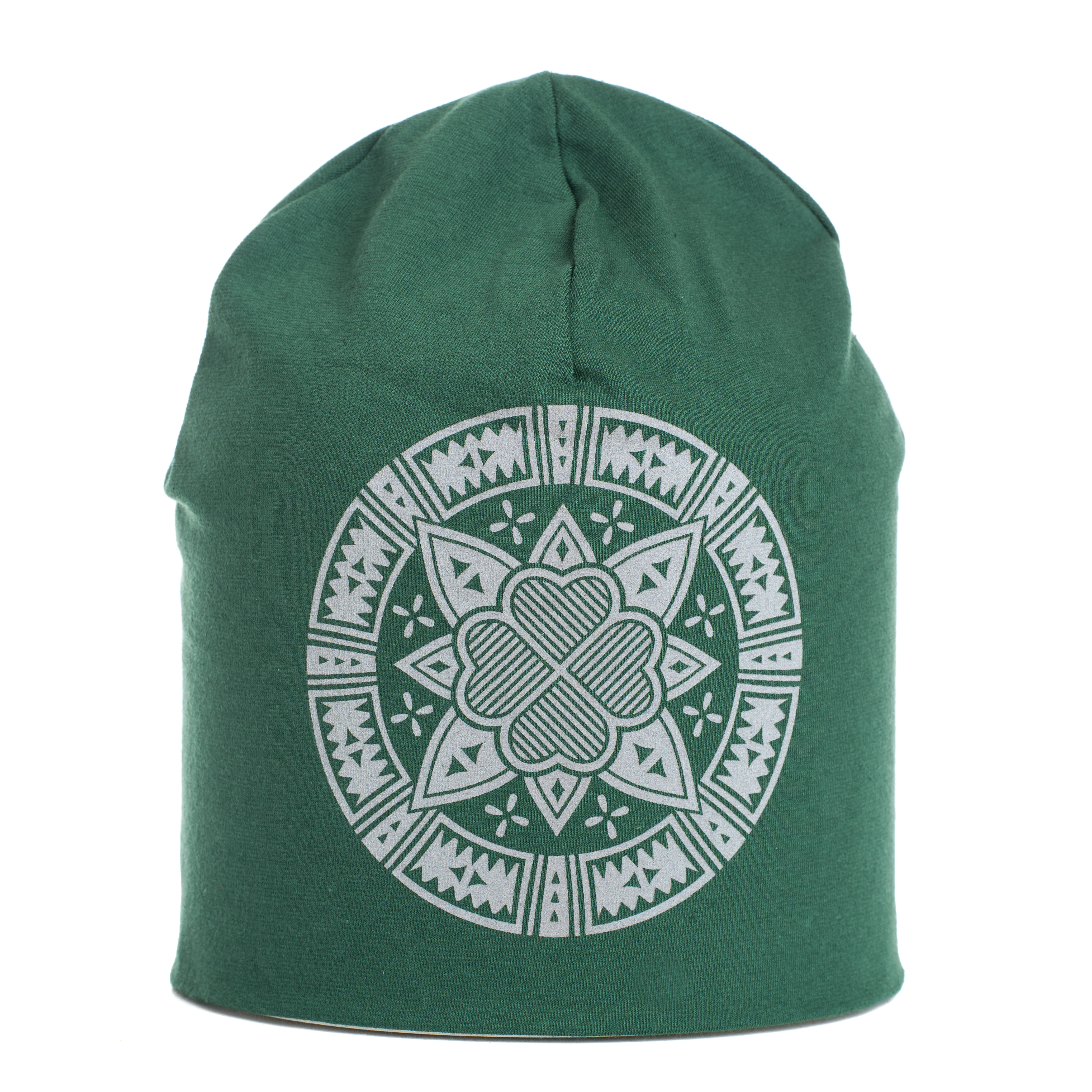 Reflective beanie Wild Rose forest green