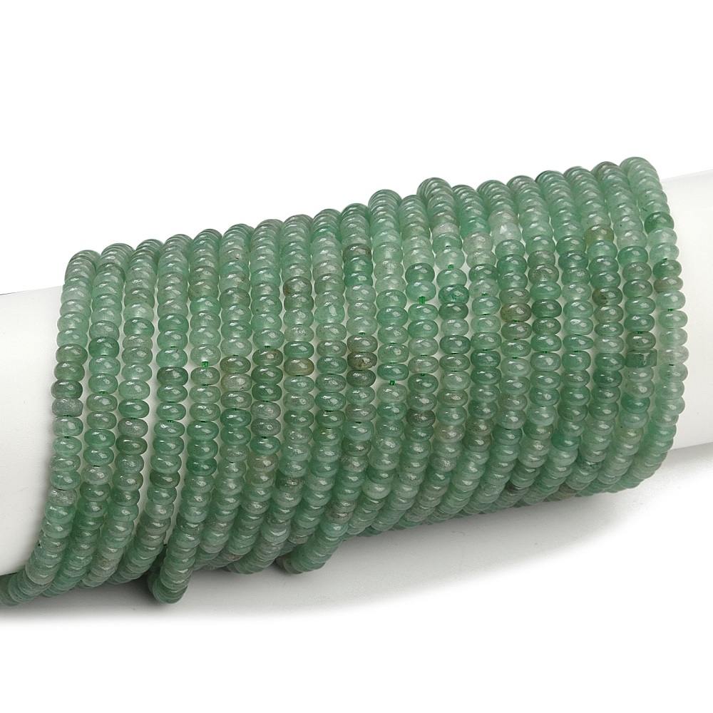 Aventurin grön rondell 4 mm – pärlor på sträng - 4