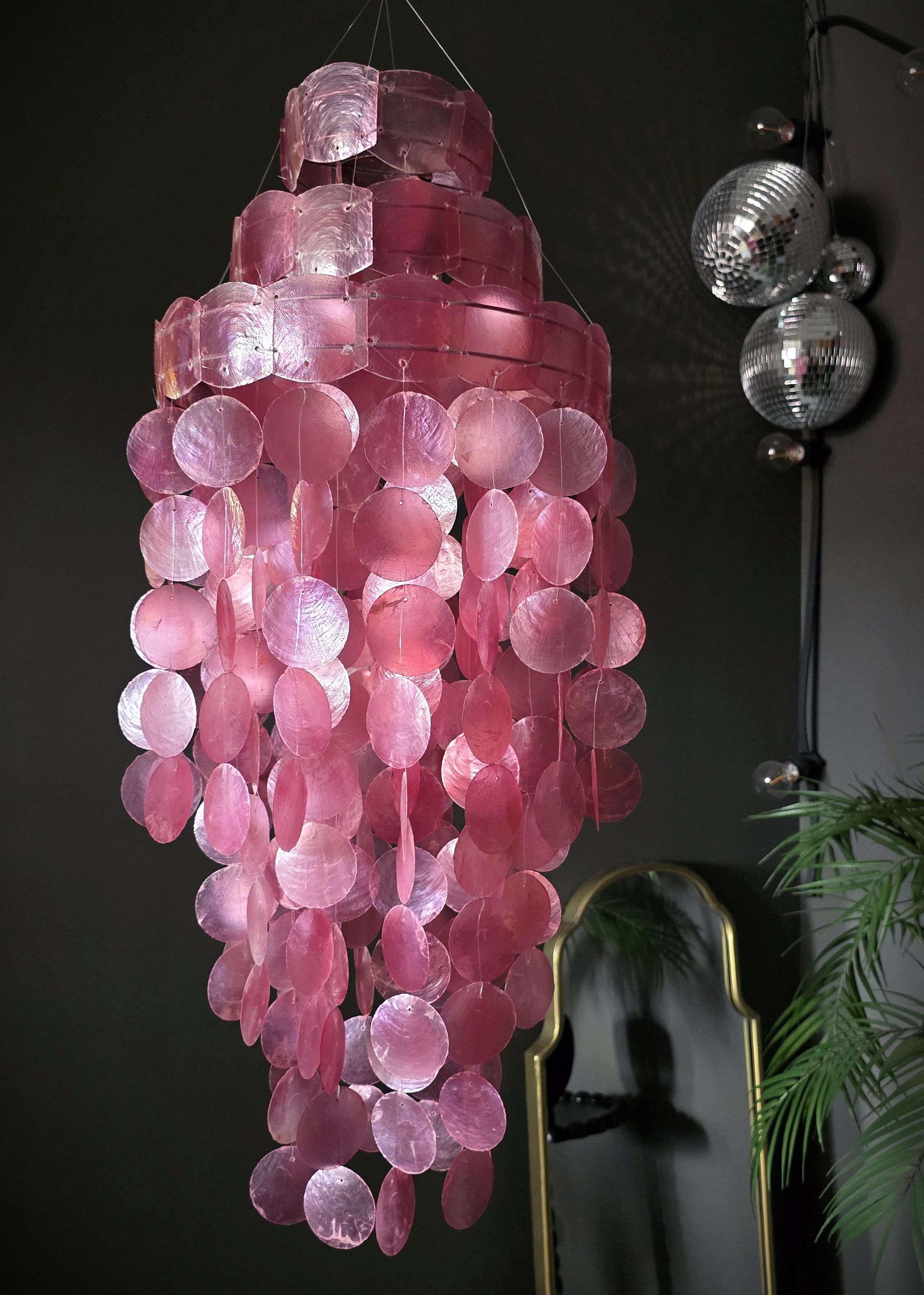 Snäckskalsskärm - Snäckskalslampa - Raspberry Pink Medium