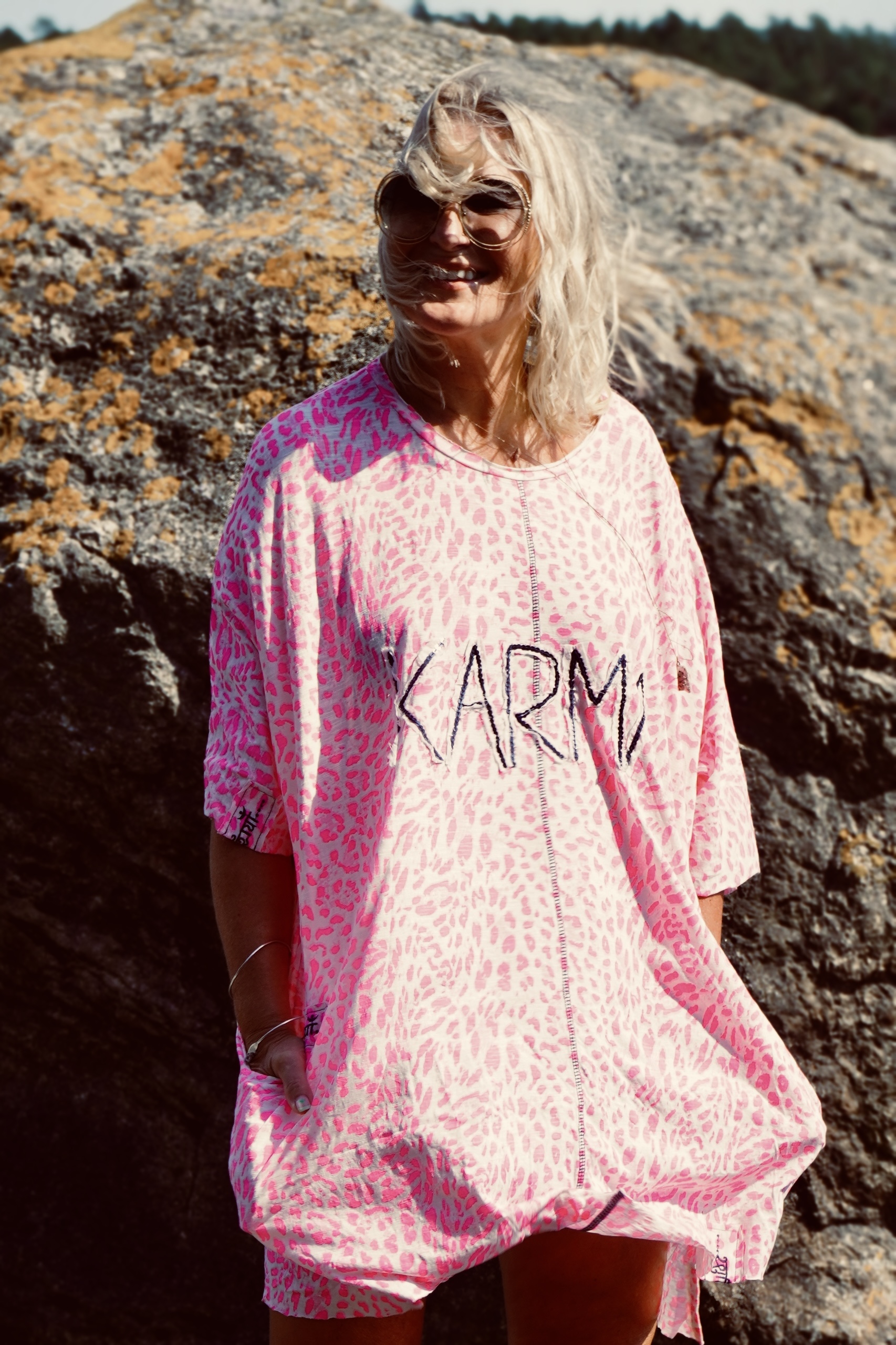 NEO LEO COTTON JERSEY DRESS PINK 