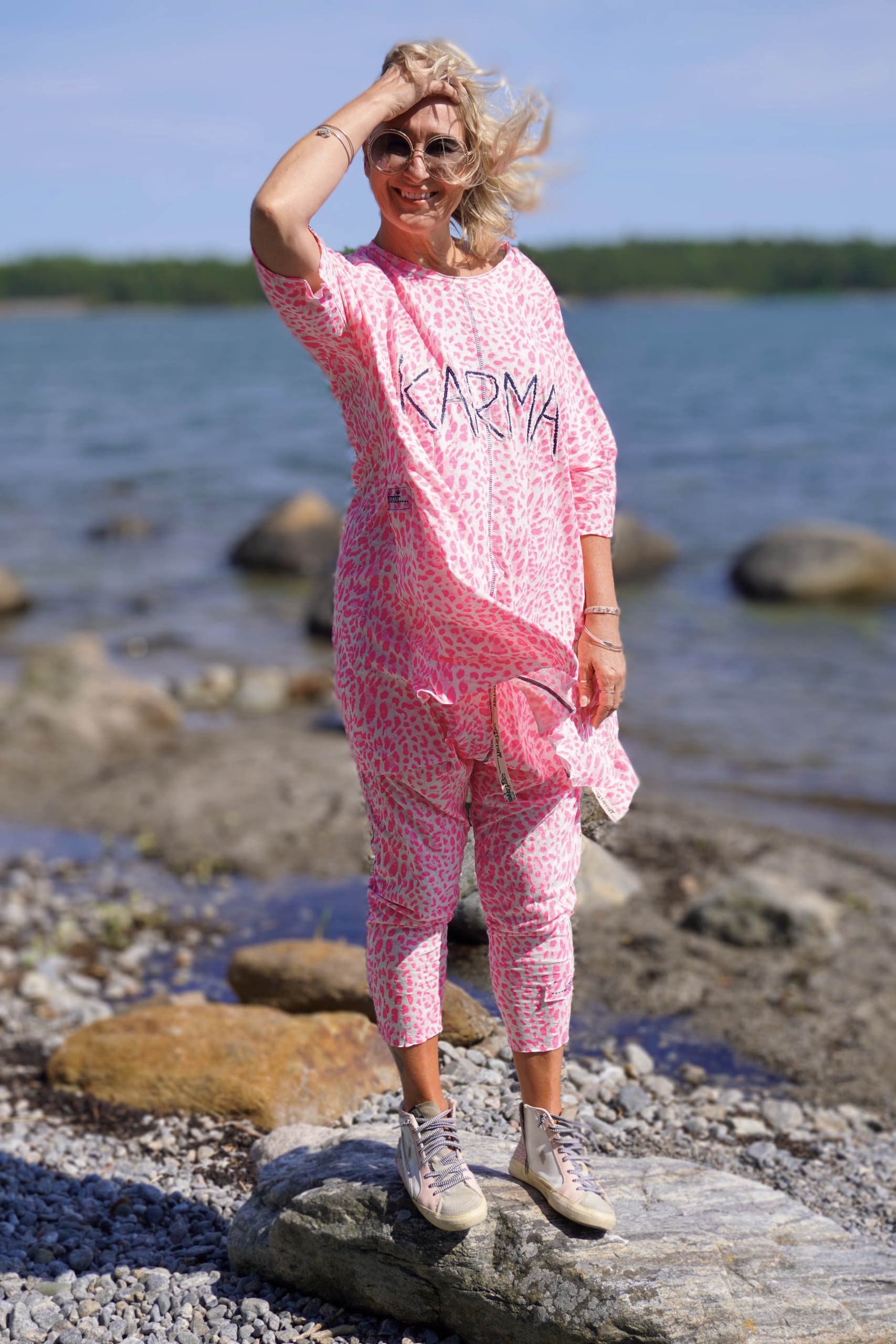 NEO LEO COTTON JERSEY DRESS PINK  - 4