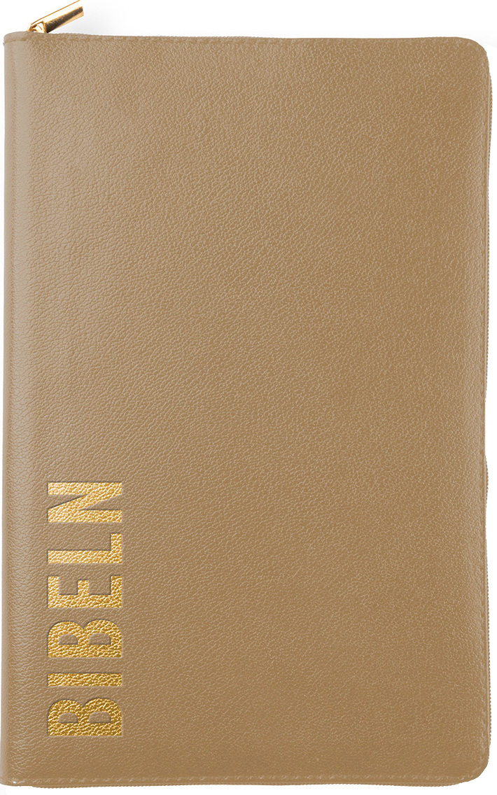 Bibel 2026 Slimline - Bounded leather Brun med dragkedja