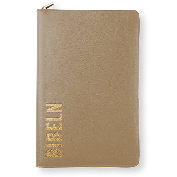 Bibel 2026 Slimline - Bounded leather Brun med dragkedja