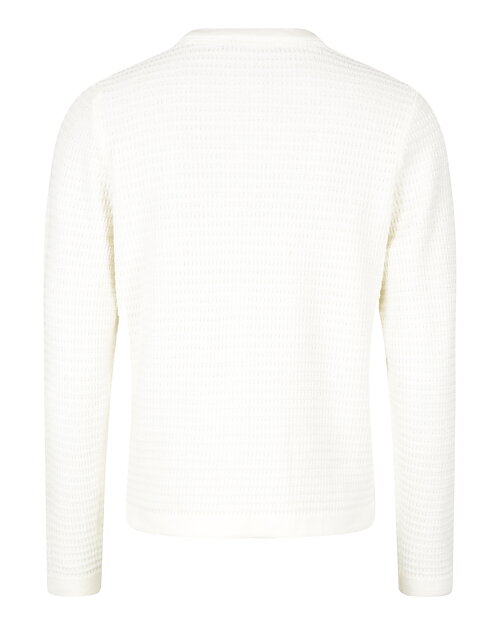 Kofta mönsterstickad guldknappar offwhite - 2