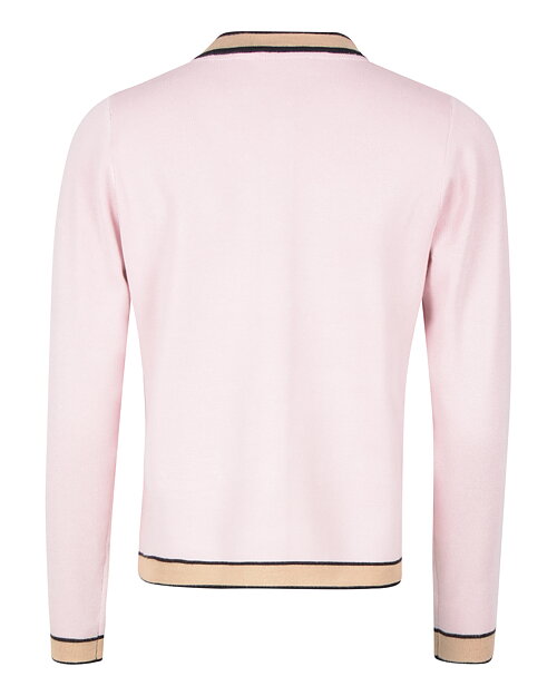 Kofta rosa med beige rand & guldknappar - 2