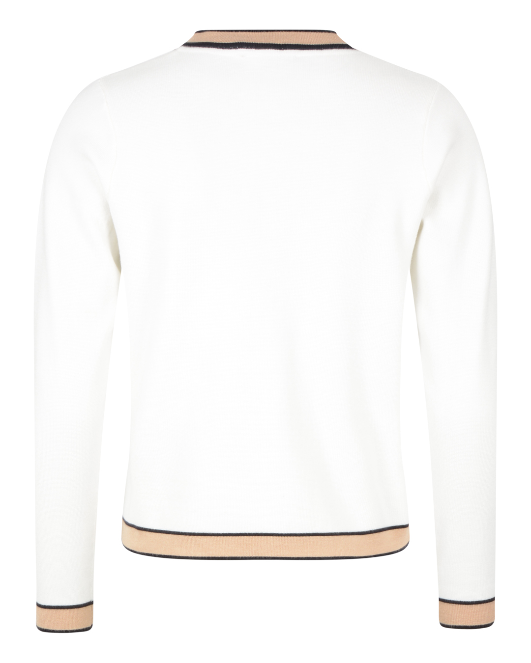 Kofta offwhite med beige rand & guldknappar - 2