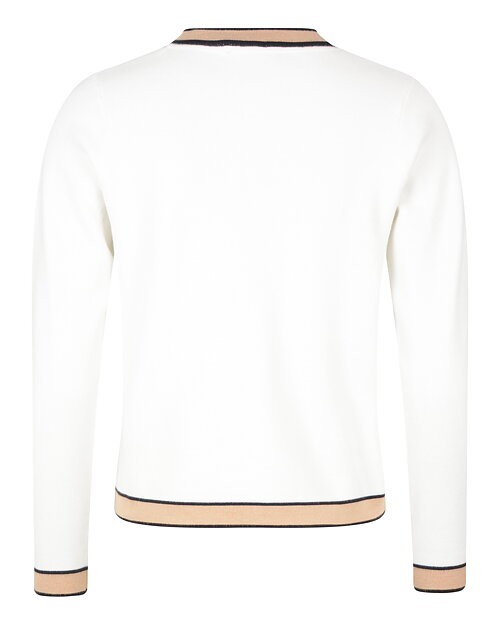Kofta offwhite med beige rand & guldknappar - 2