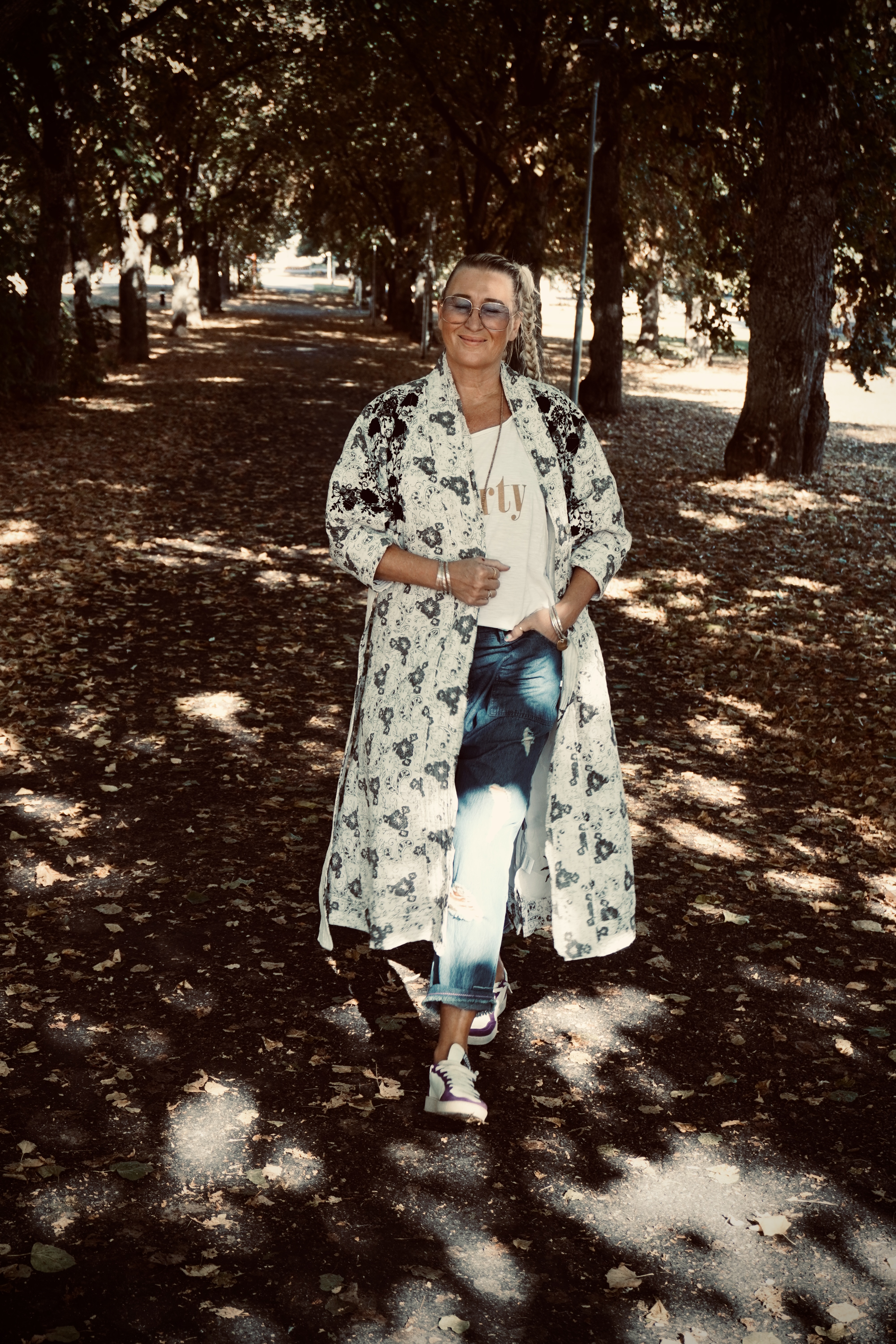 JARA LONG COTTON KIMONO COAT CHARCOAL MALIBU  - 6