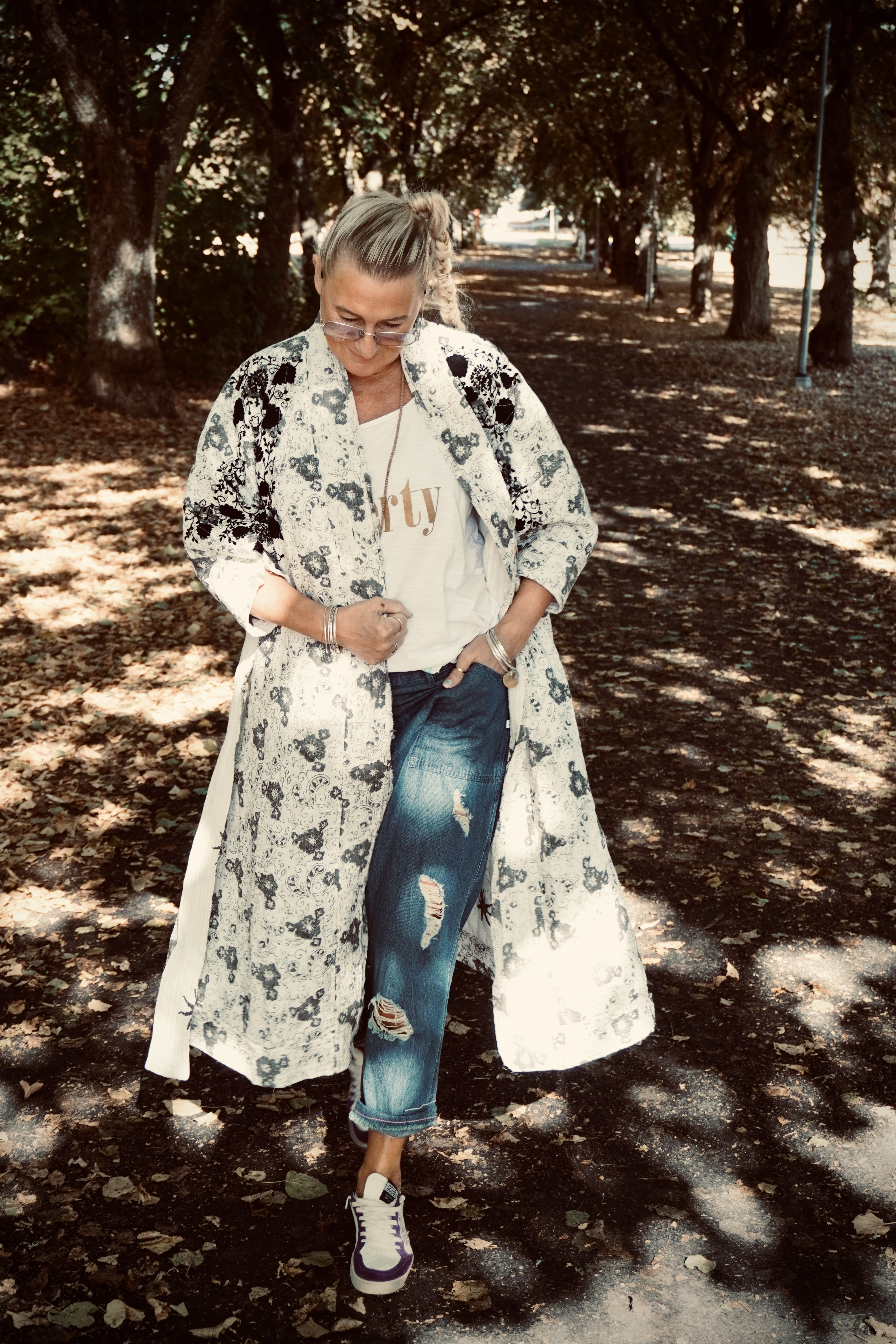 JARA LONG COTTON KIMONO COAT CHARCOAL MALIBU 