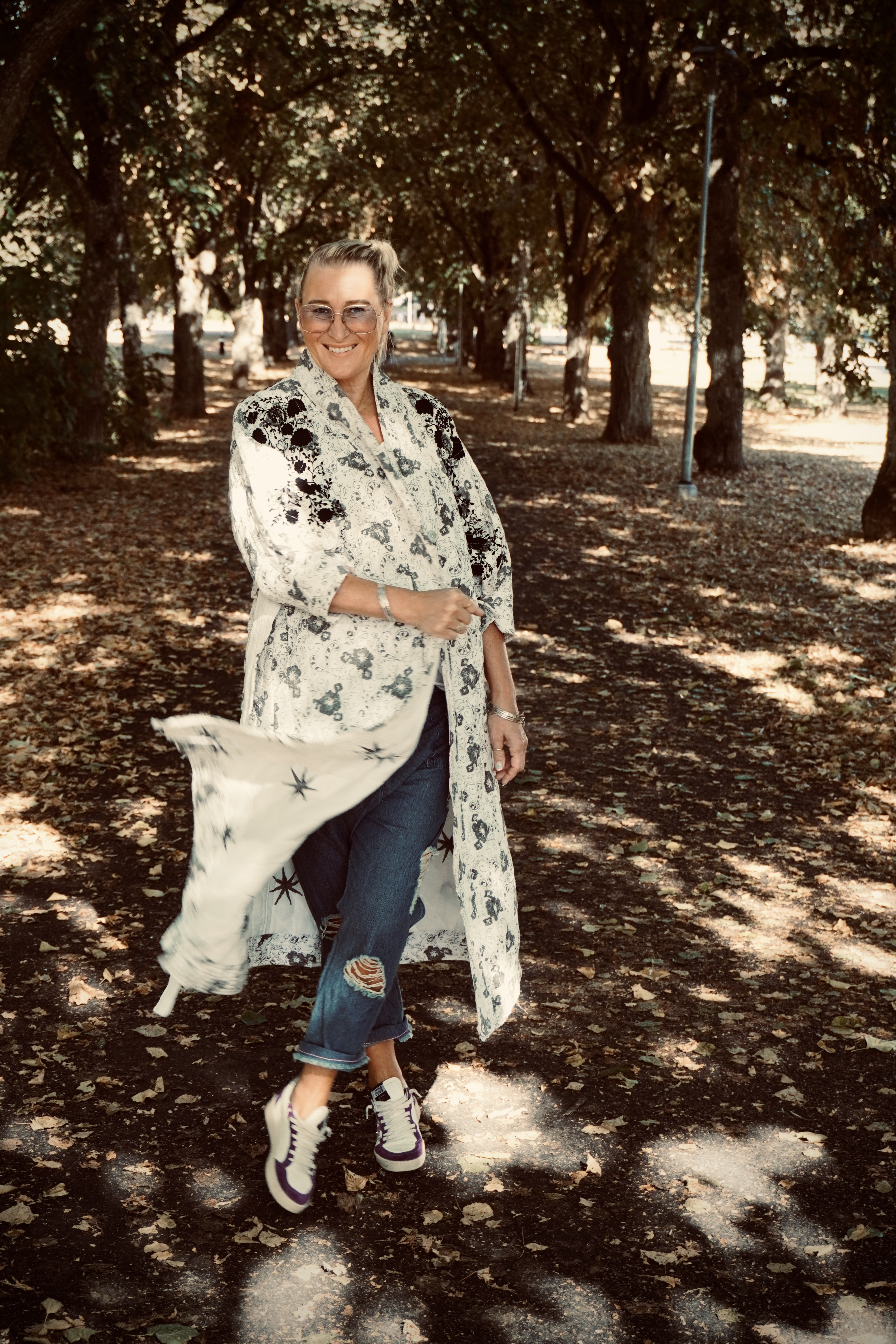JARA LONG COTTON KIMONO COAT CHARCOAL MALIBU  - 3