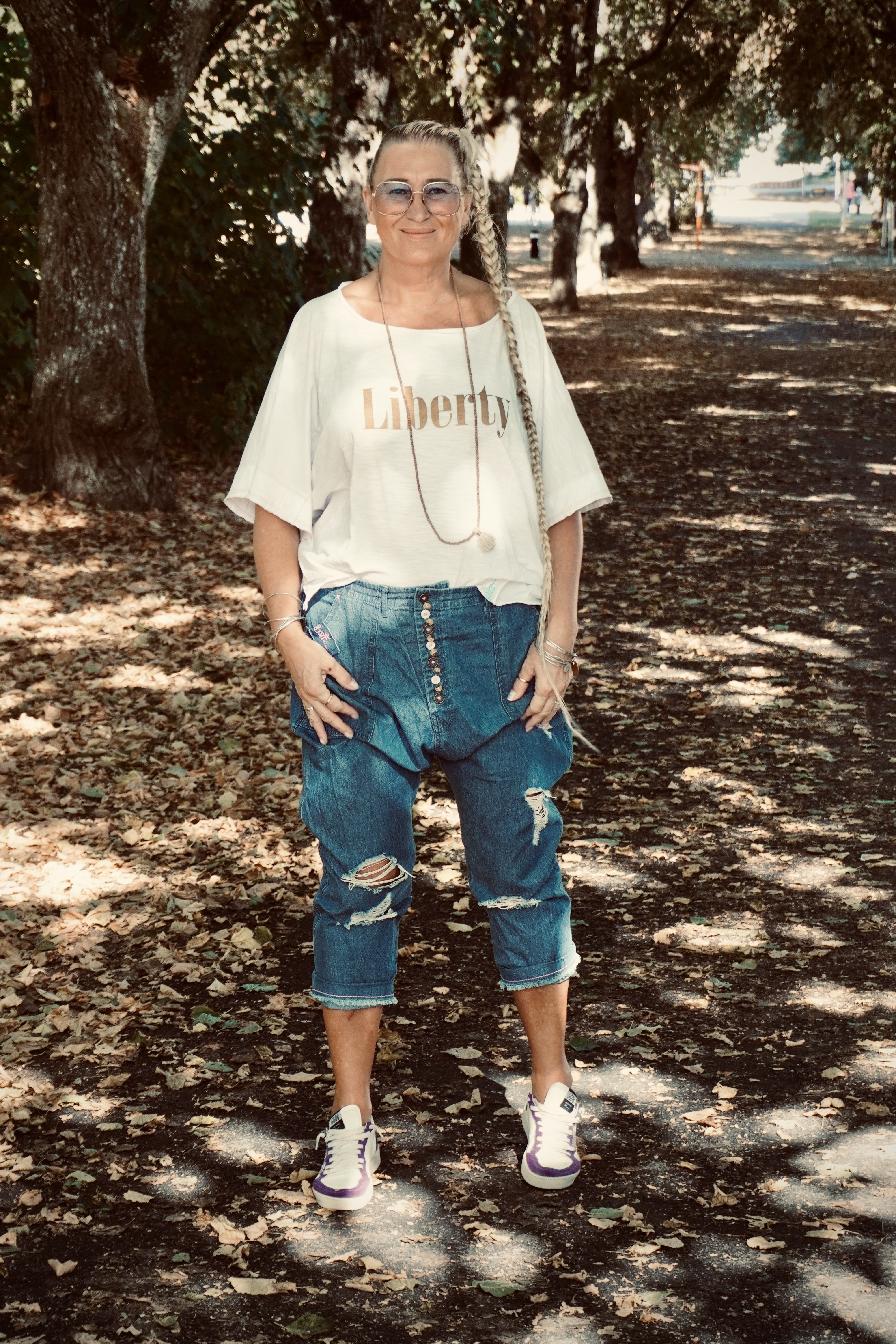 FEY COTTON DENIM PANT BLUE LOVE 