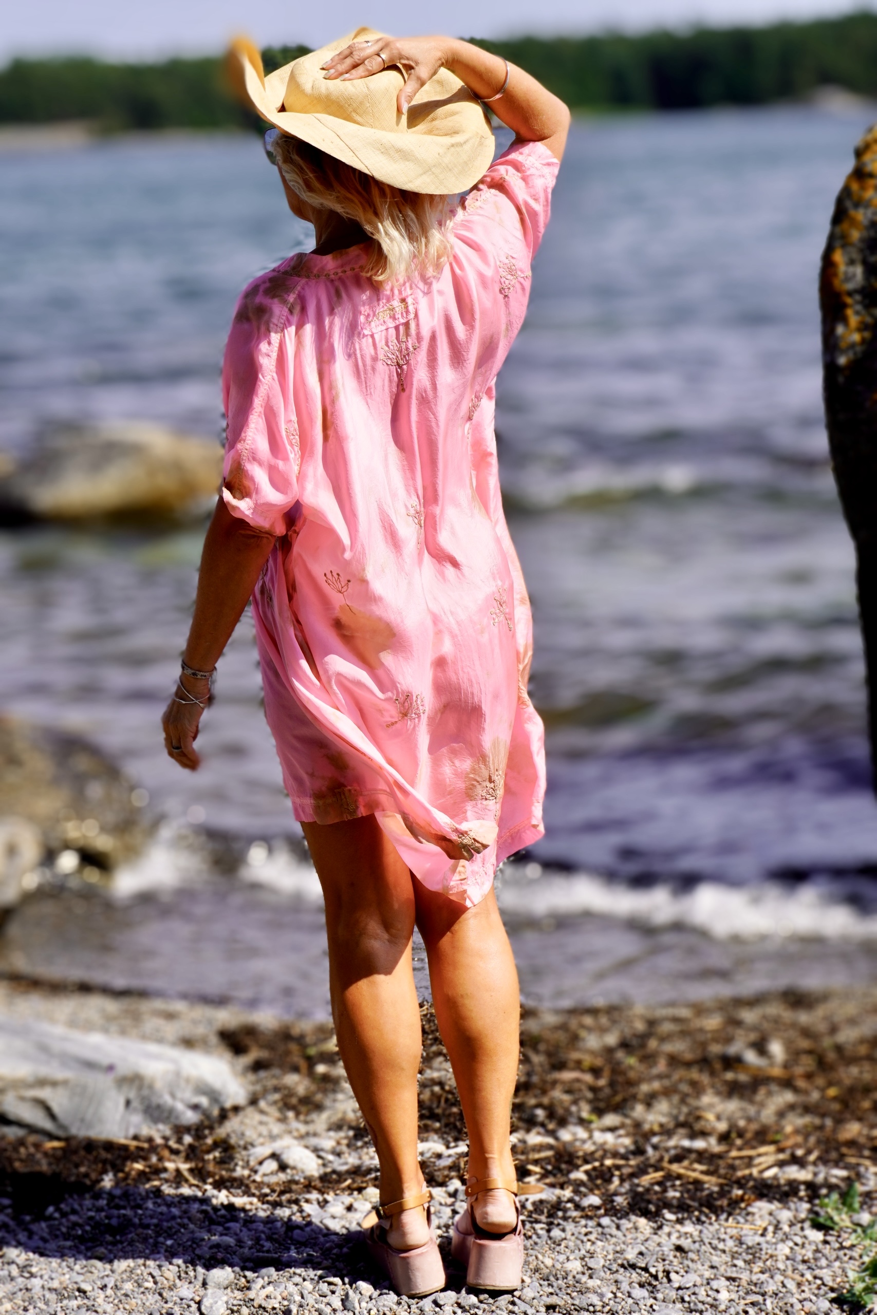 VANESSA  SILK  DRESS LOTUS PINK LATTE  - 5
