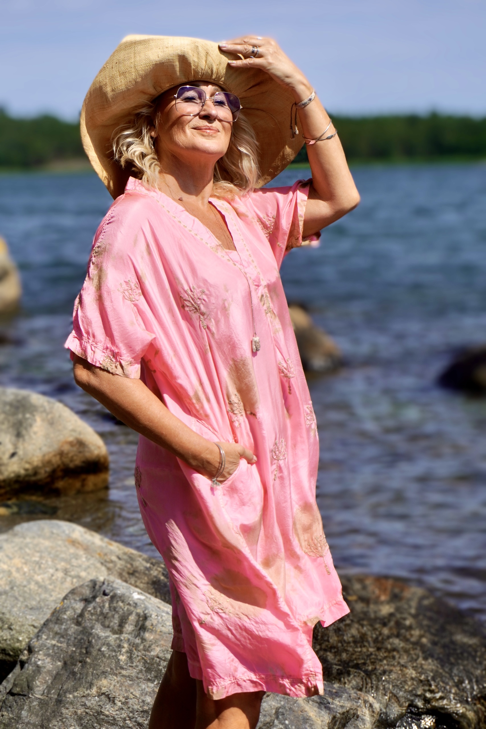 VANESSA  SILK  DRESS LOTUS PINK LATTE  - 4