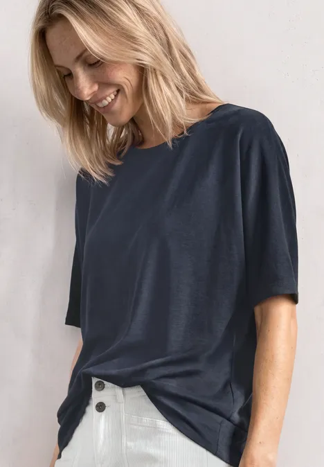 Basic shirt with bottom Darkest blue  Marinblå jerseytop