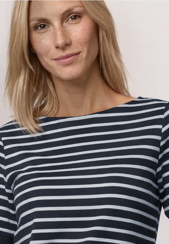Basic u-boat shirt Darkerst blue  Randig top