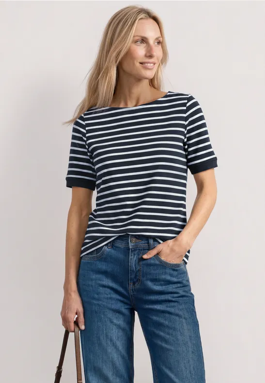 Basic u-boat shirt Darkerst blue  Randig top - 6