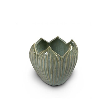 Kruka Cordote i stengods med unik finish– Light Green 10 cm – Miljögården