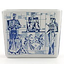 カールハリー・スタルハーネ Sevillaシリーズ ブロック型のベース 青色のキュービスティックなモチーフ (17/14cm) 1952年