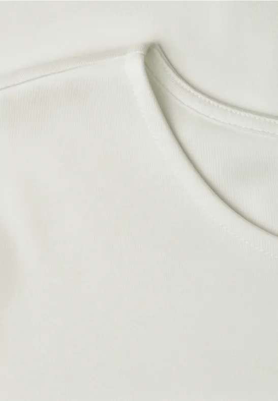 Shirt with volant bottom Off White Vit top med volang