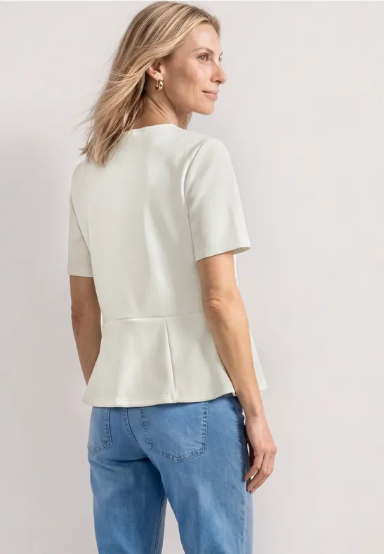 Shirt with volant bottom Off White Vit top med volang - 5