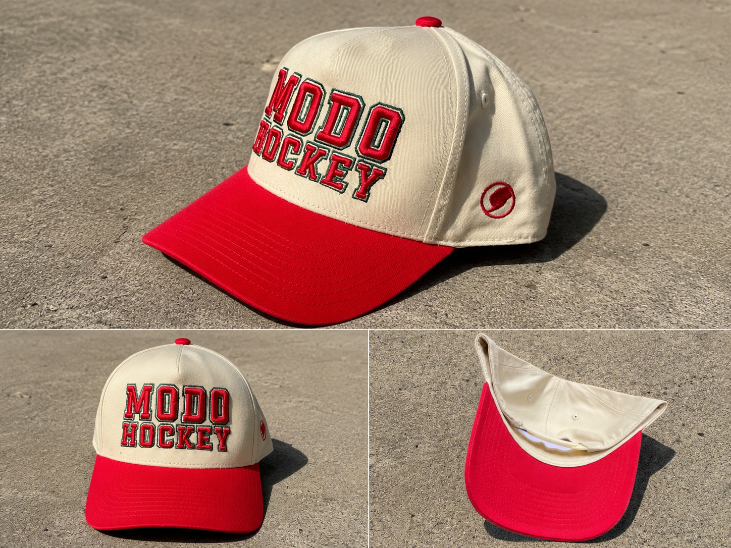MoDo Baseball Cap, Biege/Red
