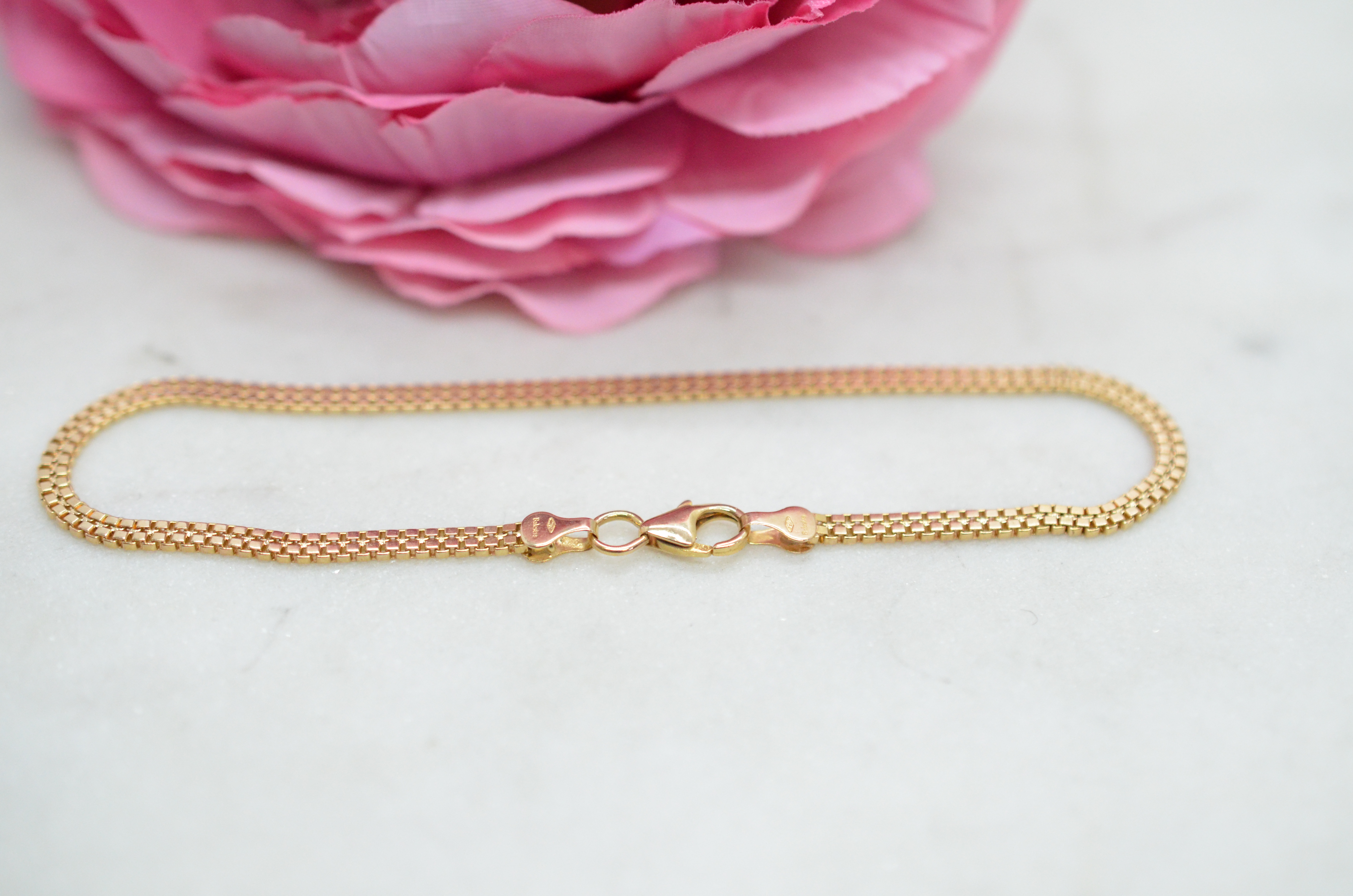 Vintage 18k bracelet with double Venetian links - 3