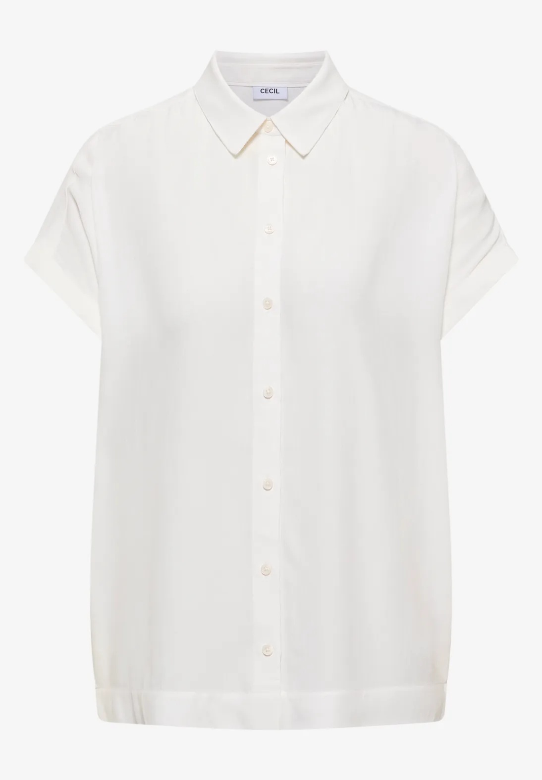 EOS Solid Shirt Collar Blouse - Offwhite - Cecil - 4