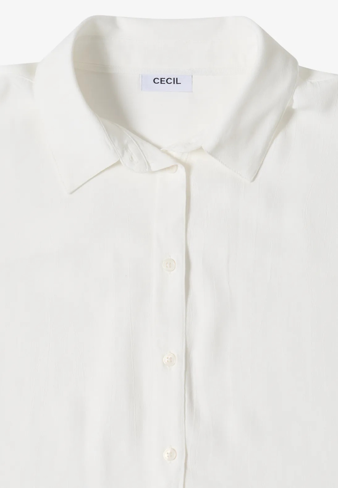 EOS Solid Shirt Collar Blouse - Offwhite - Cecil - 5