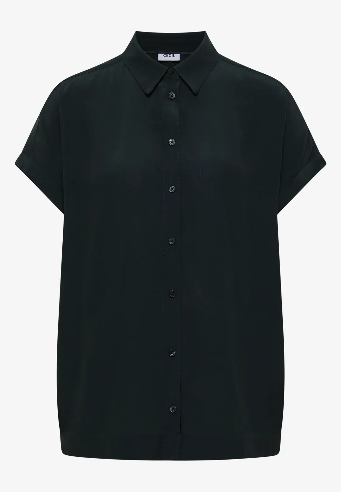 EOS Solid Shirt Collar Blouse - Green - Cecil - 3