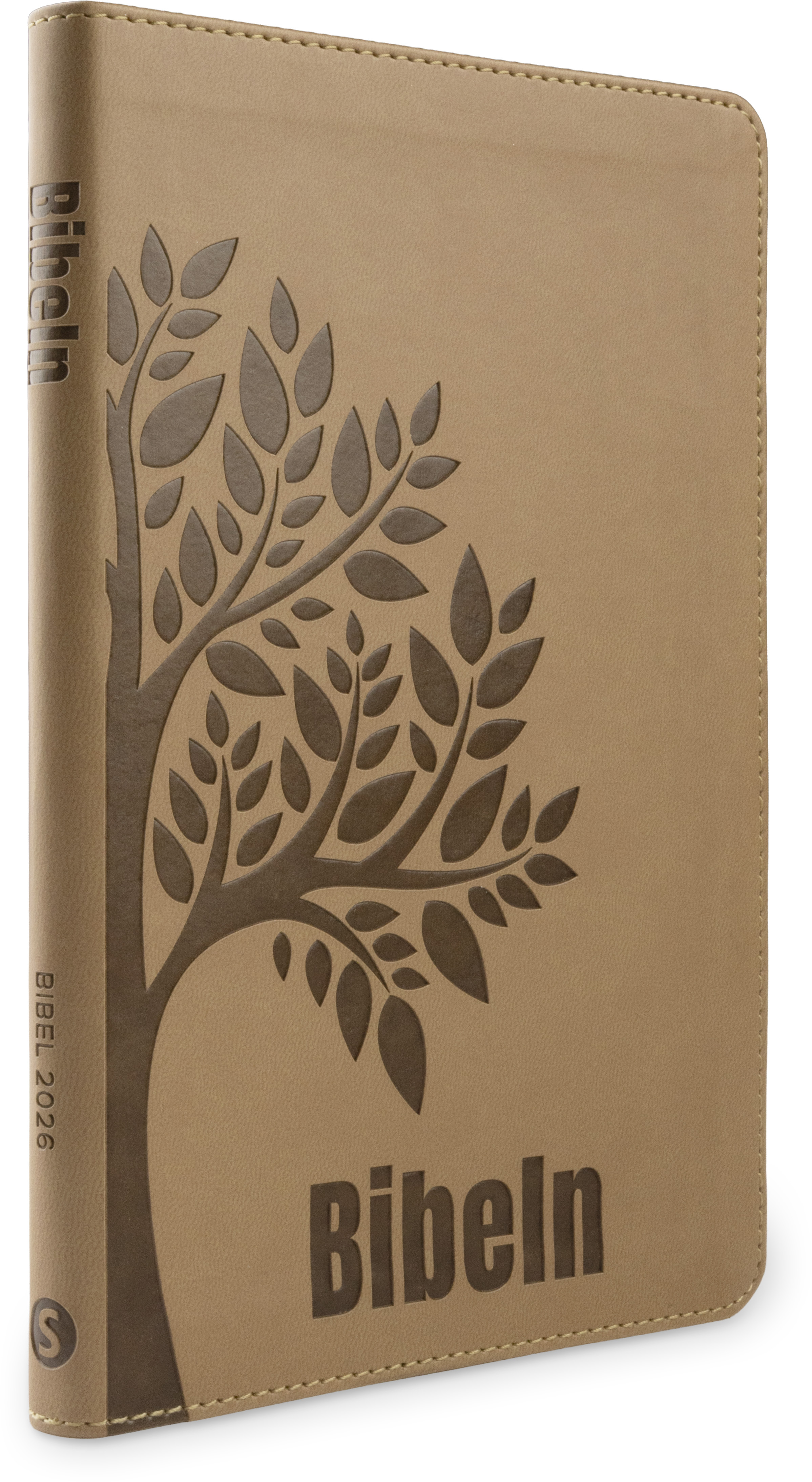 Bibel 2026 Slimline - Konstskinn ljusbrun - 2