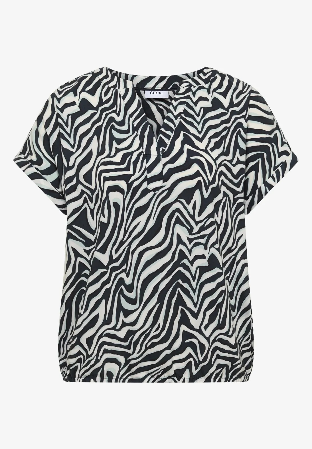 EOS Small Zebra Printed Blouse - Green - Cecil - 4