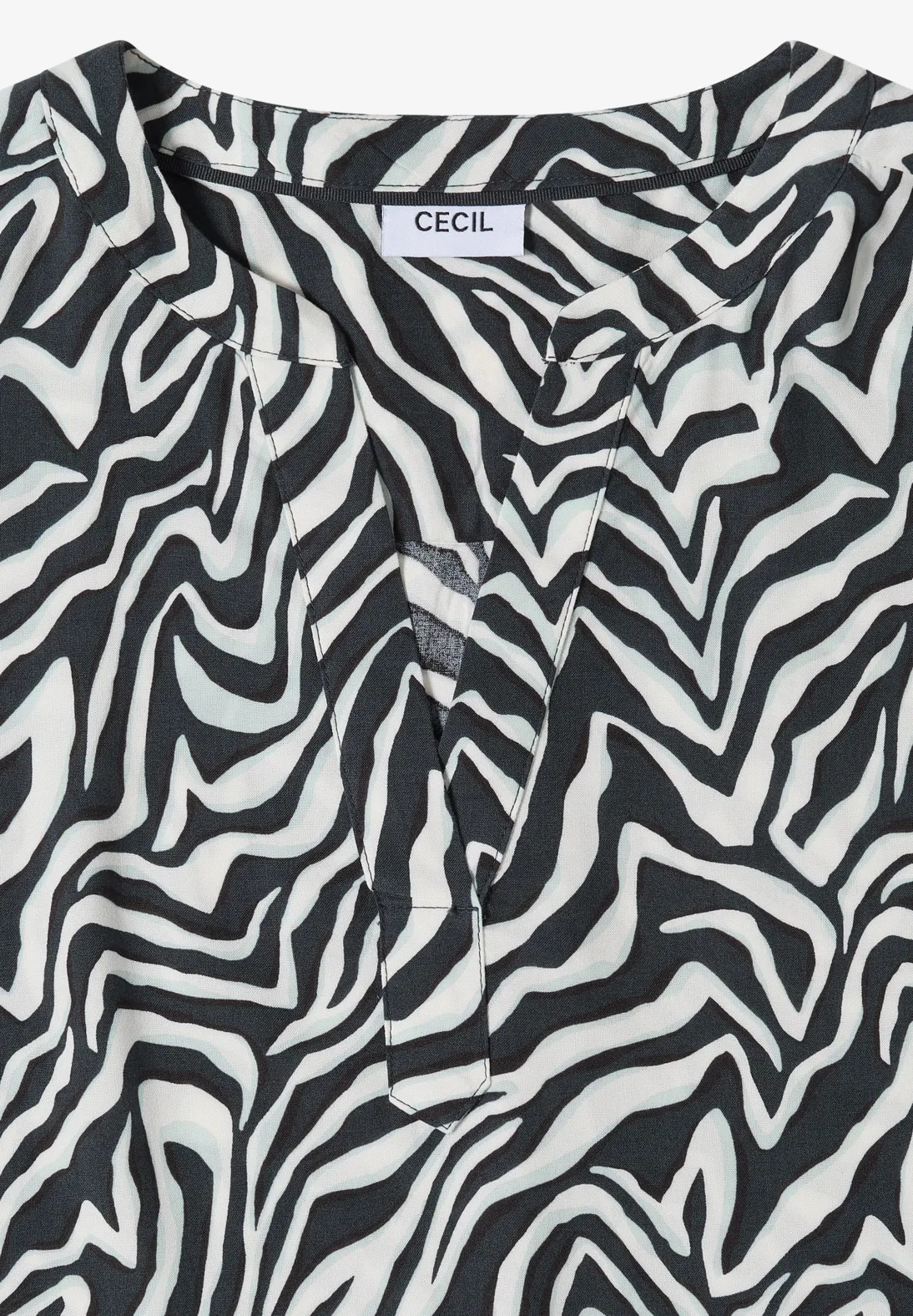 EOS Small Zebra Printed Blouse - Green - Cecil - 5