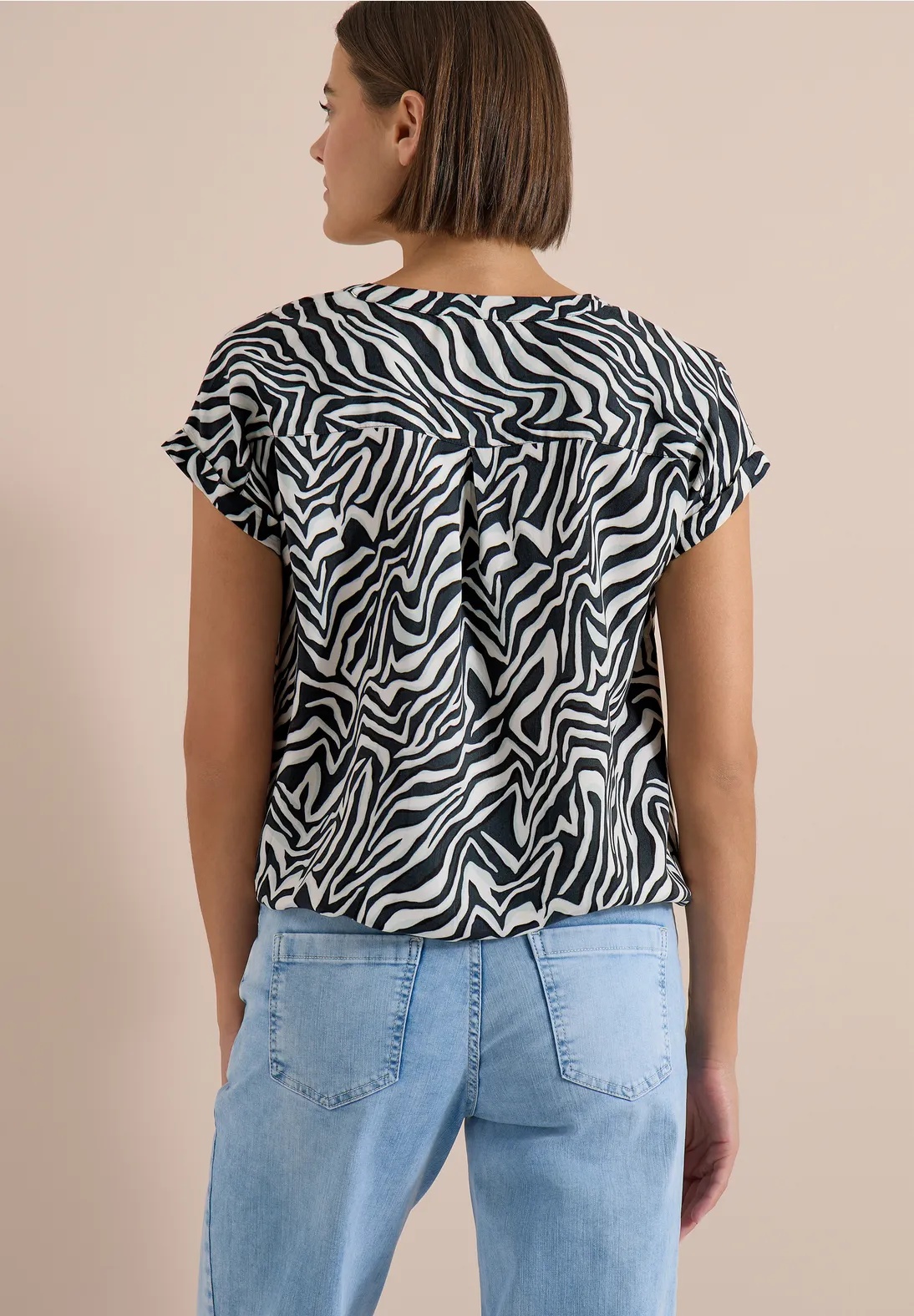 EOS Small Zebra Printed Blouse - Green - Cecil