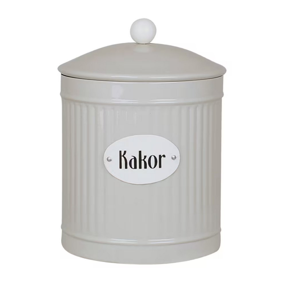 Plåtburk Hugo Kakor Beige  Ø 14,5 x H 20 cm