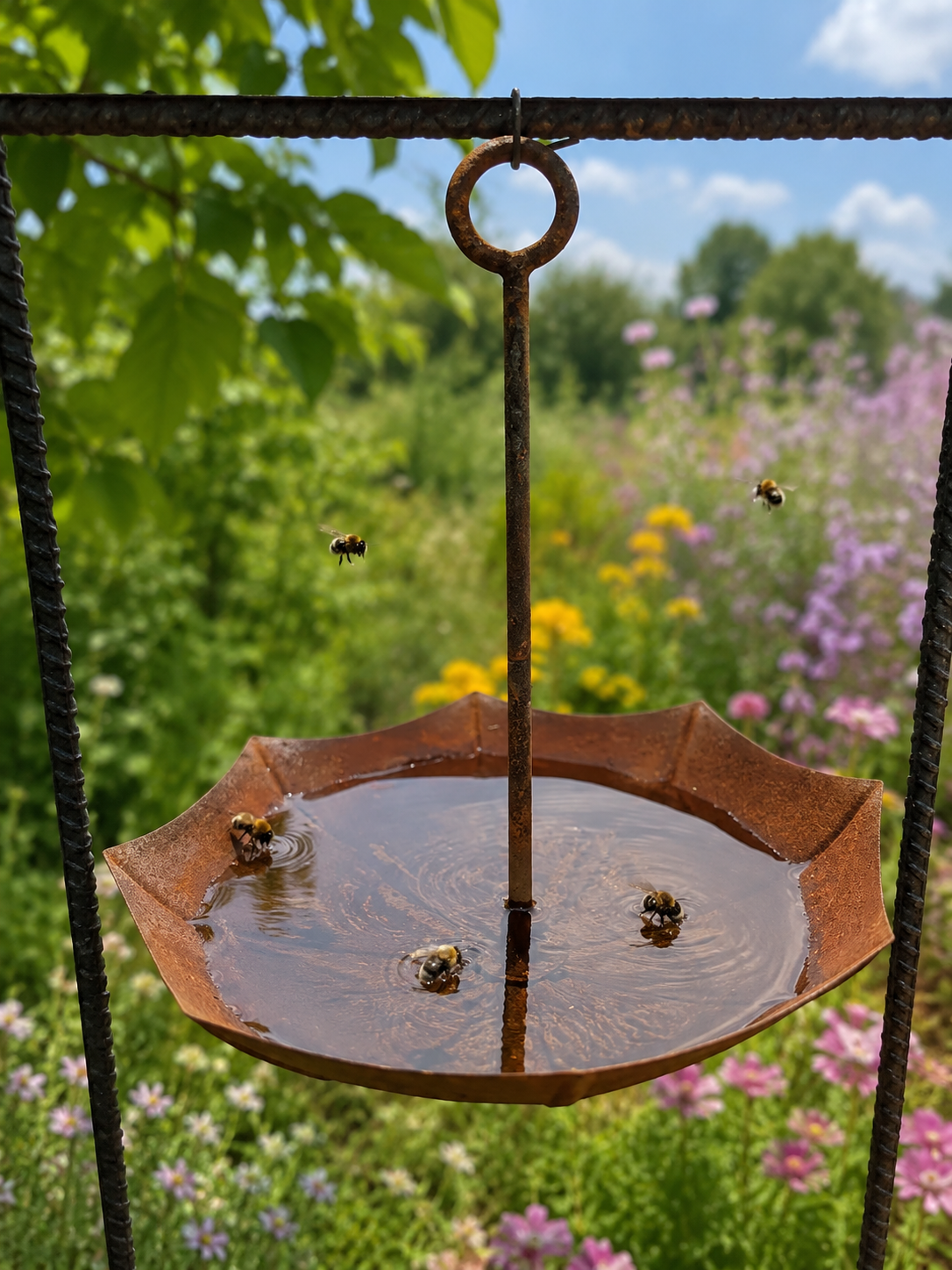 Insect bath with wire for reinforcement mesh - 4