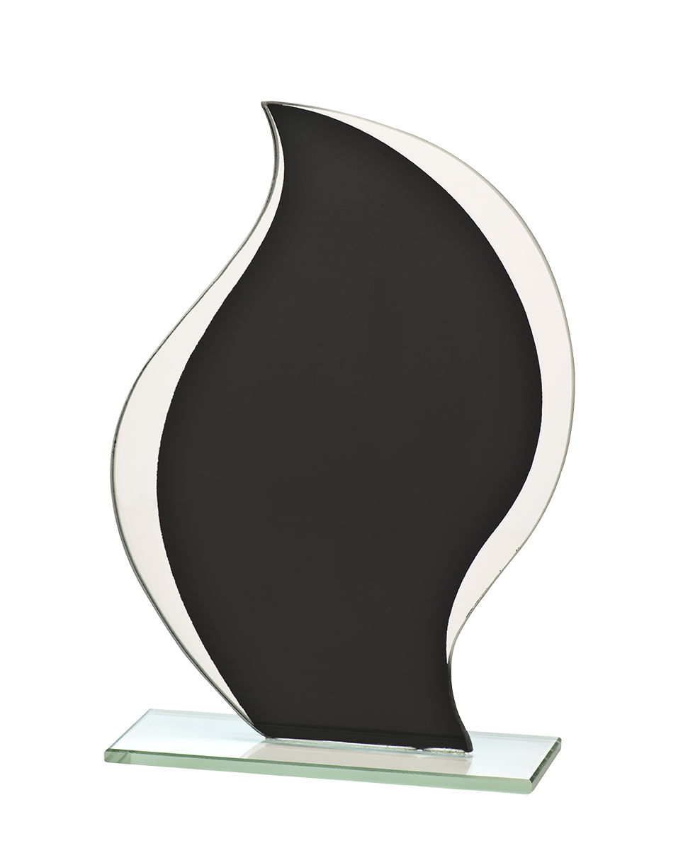 Glasstatyett Black med glasgravyr - 3 olika storlekar