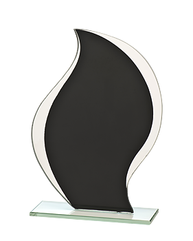 Glasstatyett Black med glasgravyr - 3 olika storlekar