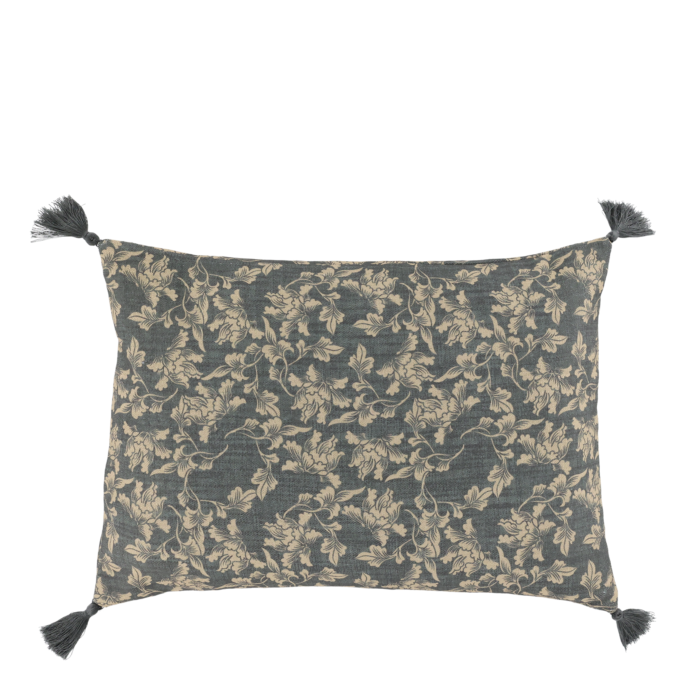 Kuddfodral AIX – Blommönstrad med tofs 50x35cm