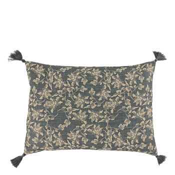 Kuddfodral AIX – Blommönstrad med tofs 50x35cm