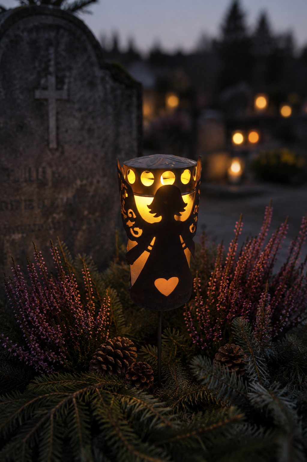 Candle holder – Angel grave candle holder without lid – Grave decoration