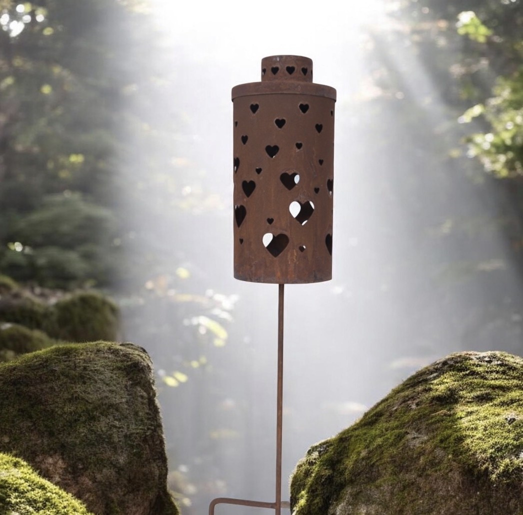 Heart-shaped grave lantern with lid – Grave decoration
